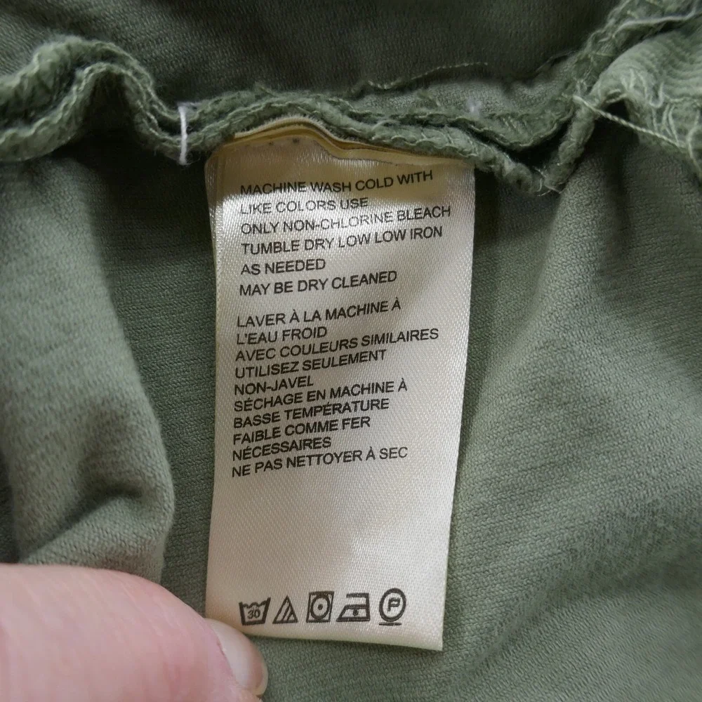 We The Free Green Corduroy Flare Pants Side Zip Mid Rise Size 26 OB1604308